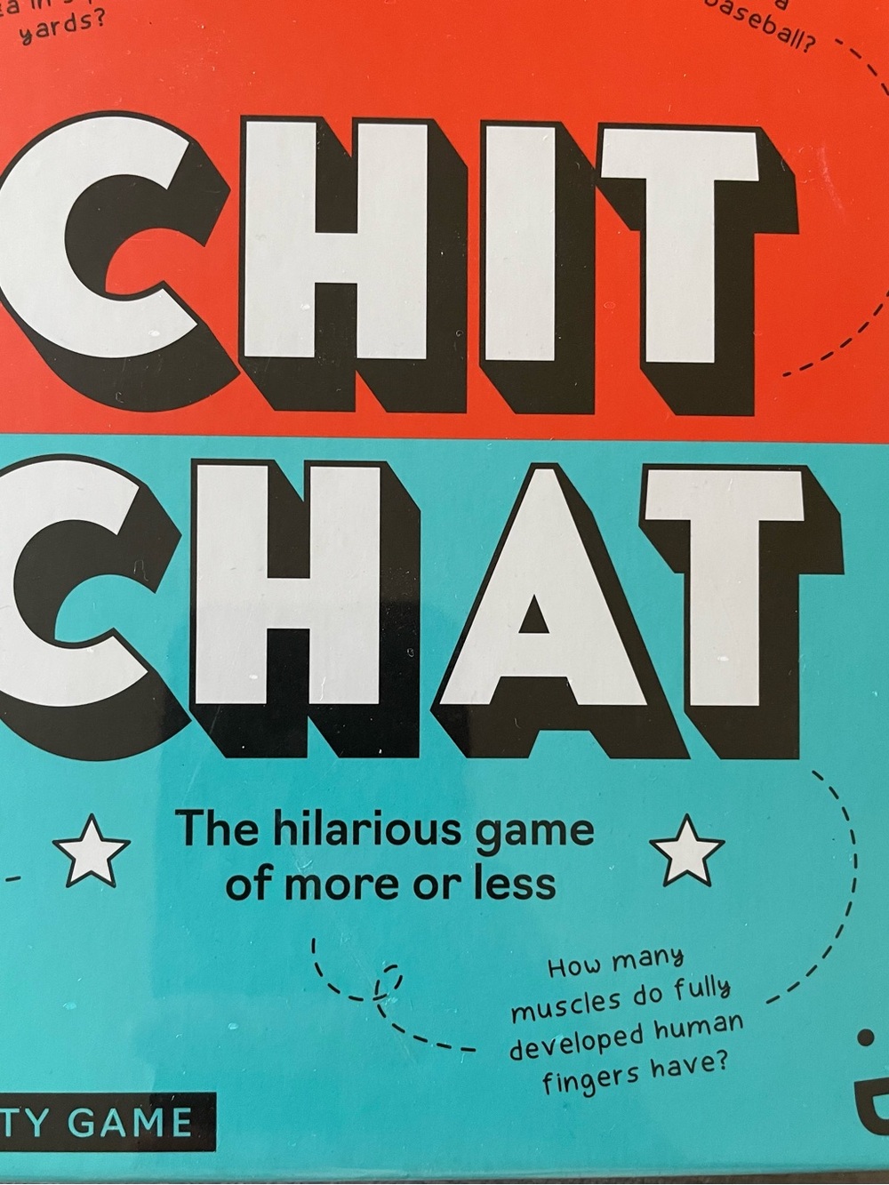 Chit Chat Party Game - Bright Orange & Teal Box